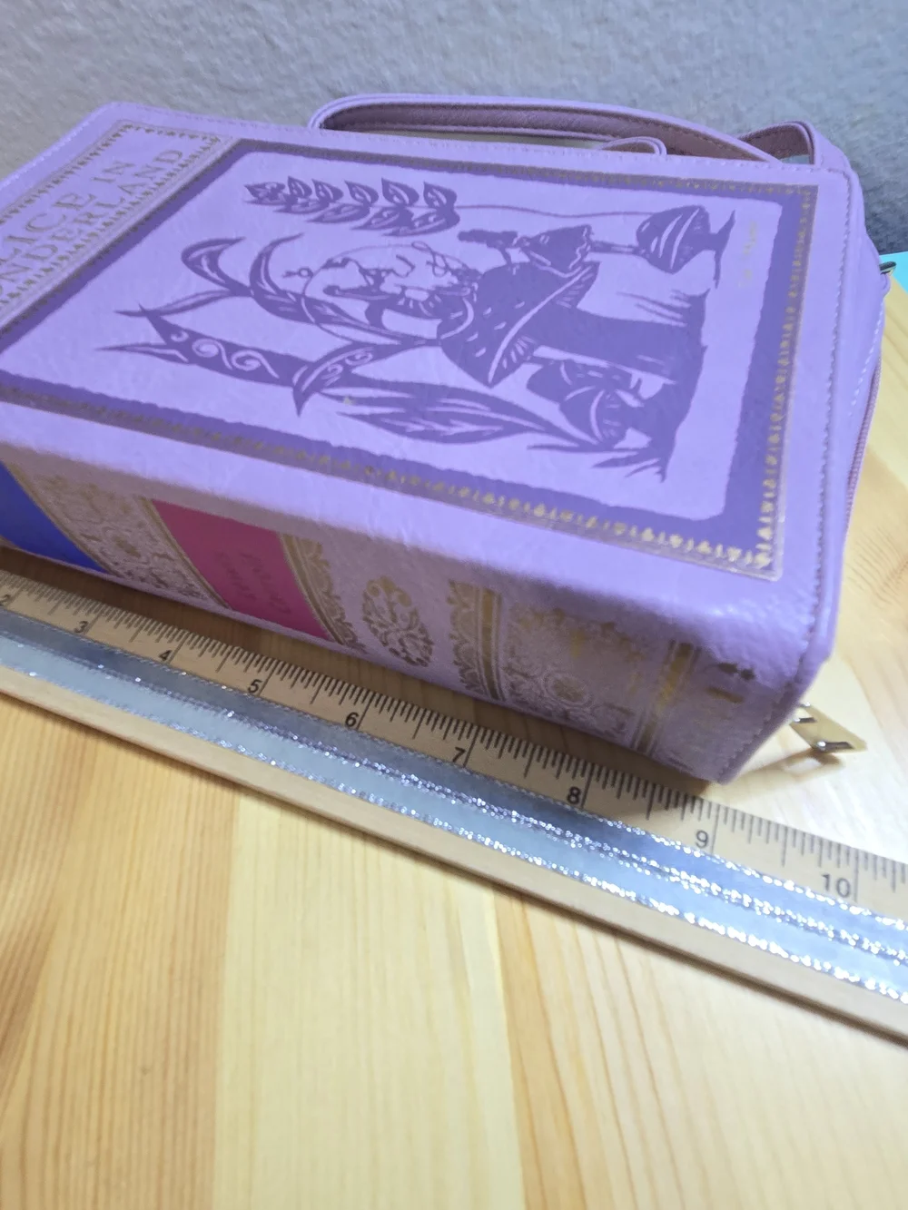 Alice in Wonderland Lavender Book-Shaped Crossbody Bag